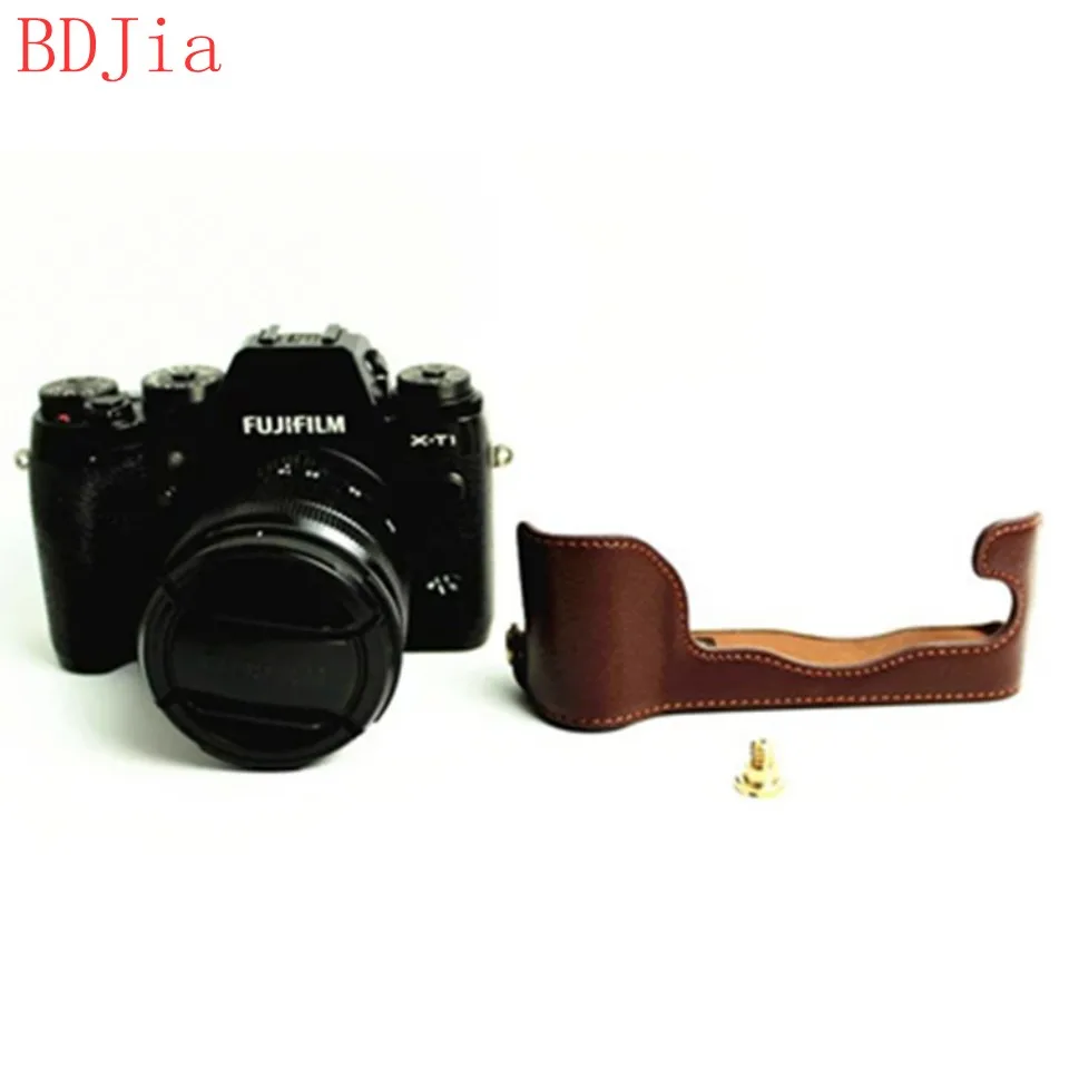 Натуральная Воловья кожа корпуса для половины камеры база Fujifilm XT1 X-T1 с отверстием