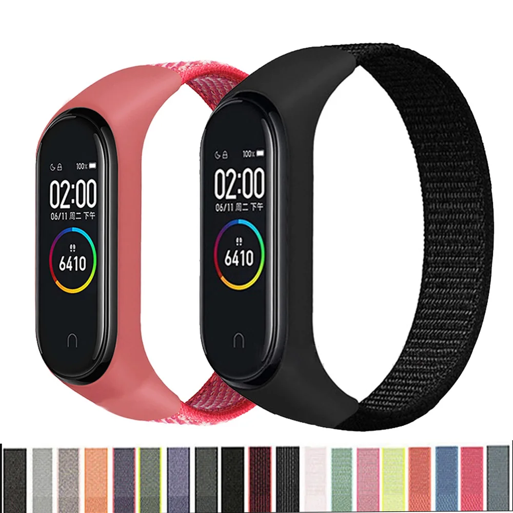 

Bracelet for mi band 6 5 Strap Nylon Sport loop watch Belt pulsera correa Miband strap Wristband for xiaomi Mi band 4 3 Bracelet