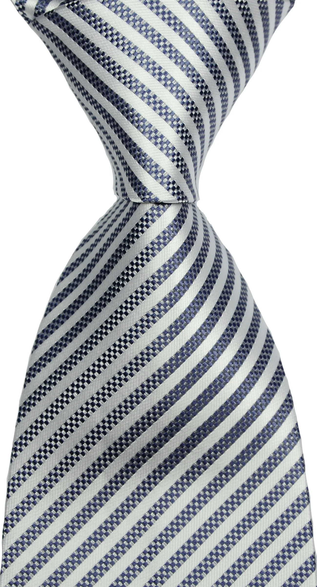 Мужской галстук в полоску 100% шелк Серый Белый жаккардовый для вечерние ринки