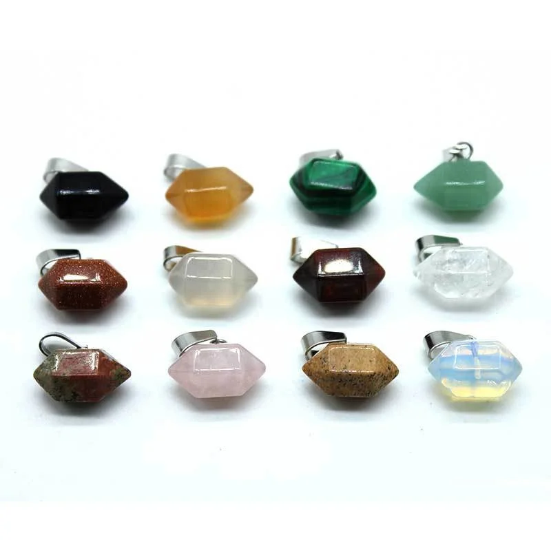 

Маленькие Очаровательные Подвески в форме столба шестигранника, Исцеляющие кристаллы, подвески для ожерелья, изготовления ювелирных издел...