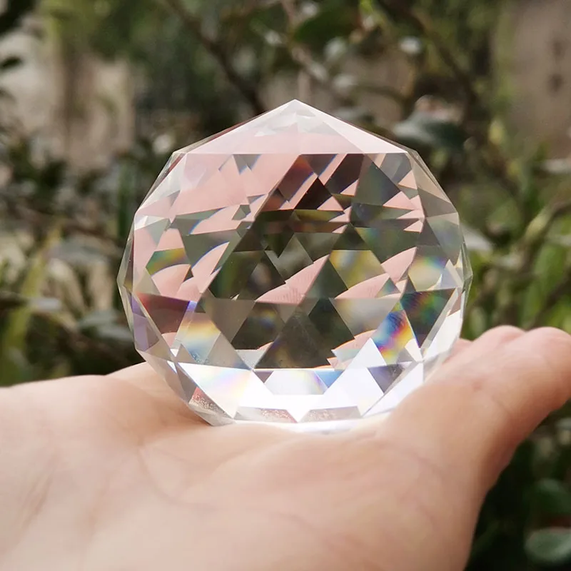 New Photography Faceted Crystal Ball Feng Shui Paperweight Decorative Glass Quartz Sphere Shiny Gifts Home Decoration Ornaments