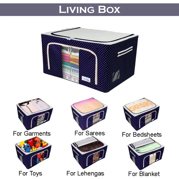 

Newly Oxford Fabric Storage Box with Steel Frame for Clothes Bed Sheets Blanket TE889