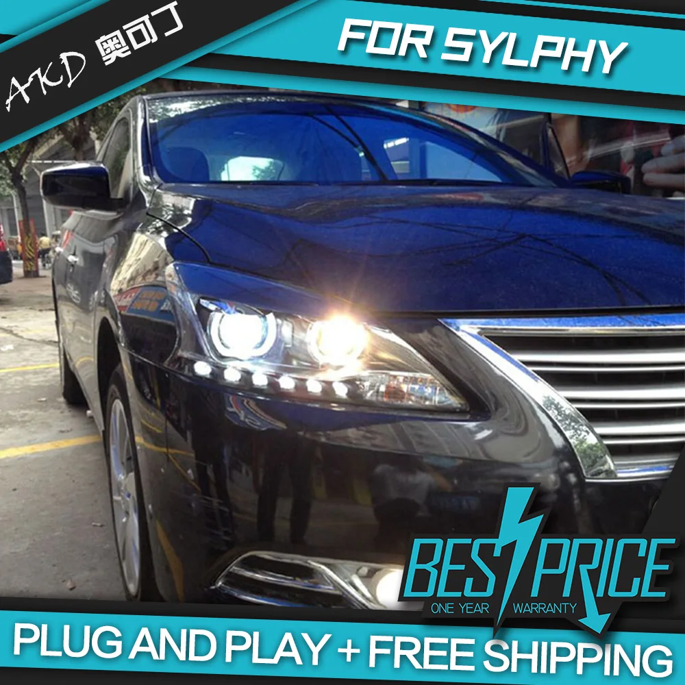 АКД автомобилей Стайлинг фар для Nissan Sentra Sylphy 2013 2016 фары светодиодный ходовые огни