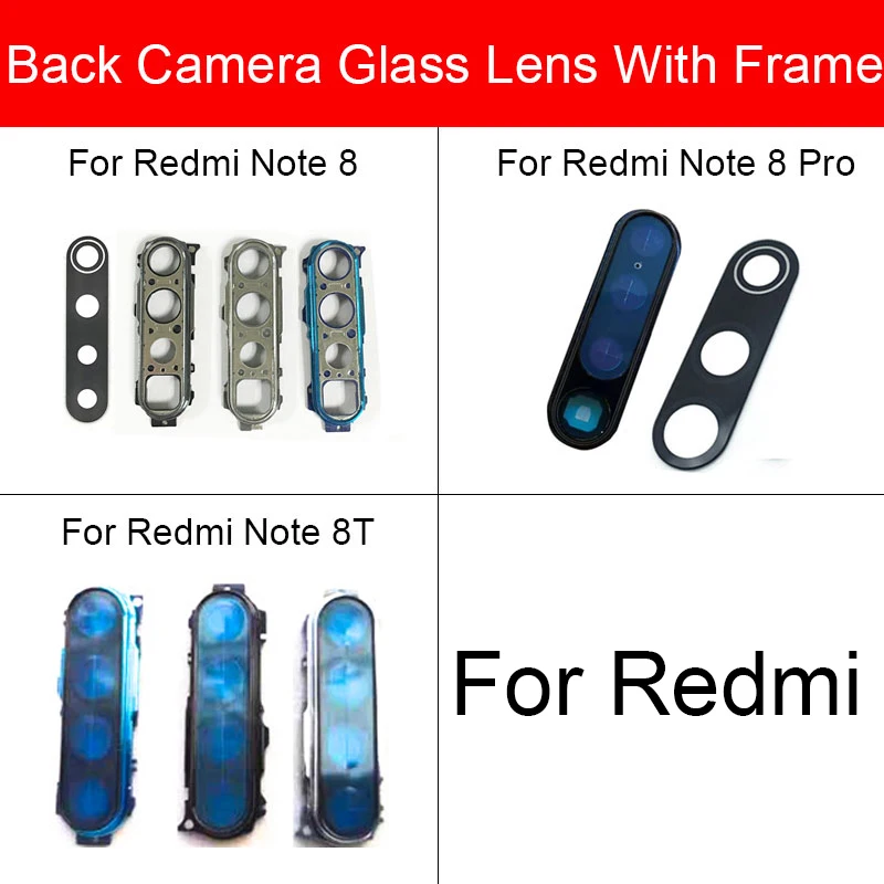 Задняя крышка объектива камеры для Xiaomi Redmi Note 8 8T Pro объектив стеклянная рамка +