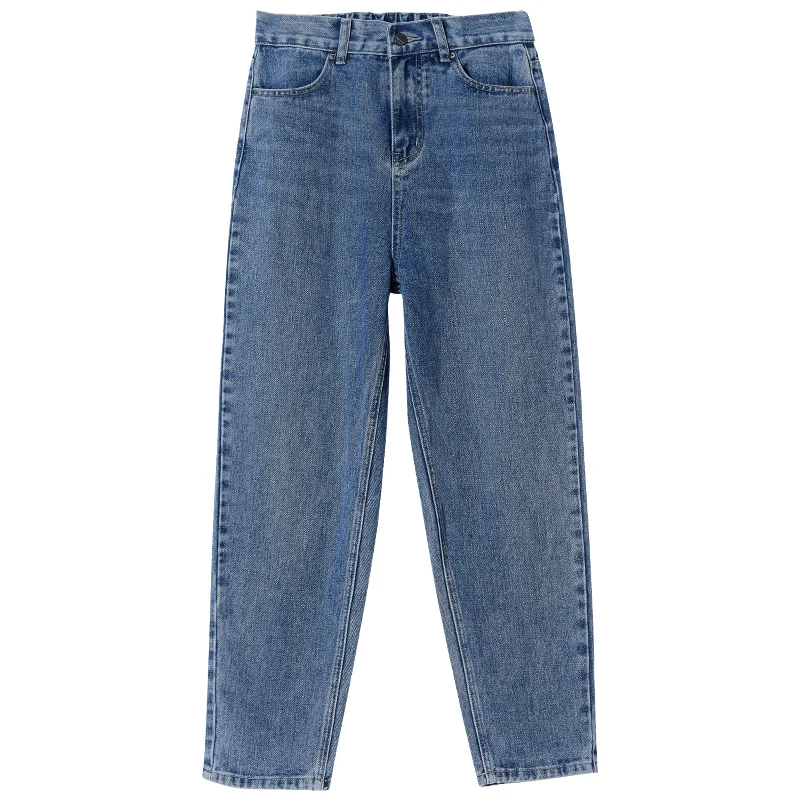 

ZSRS Jeans Pants Women Elastic Waist Fashion Blue Slim Capri Denim Trousers Female High Waist Casual Jeans Pant