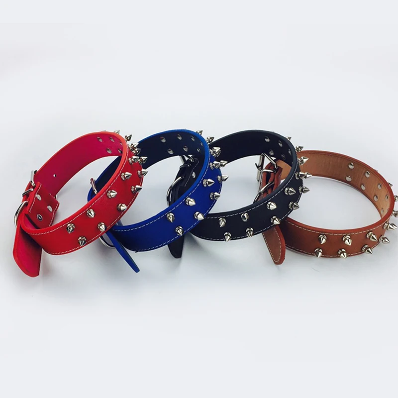 Регулируемый Собачий Ошейник ошейники с заклепками шейный ремень бульдога