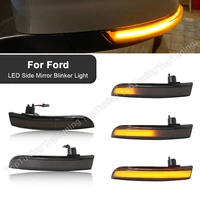 black dynamic turn signal light led side rearview mirror sequential indicator blinker lamp for ford escape 12 16 ecosport 14 18