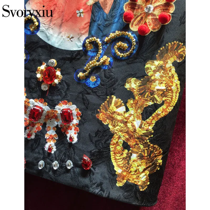 

Sanis Vintage Black Mini Dress Women's Sleeveless luxurious Diamonds Our Lady Print Ladies Party Runway Dress 2018