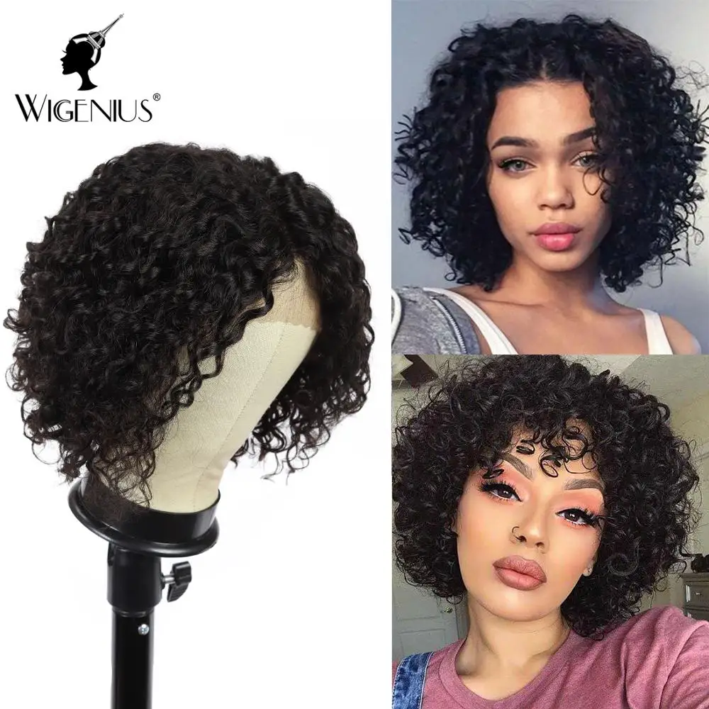 Wigenius парик с завитками на кружеве натуральный цвет бразильские человеческие