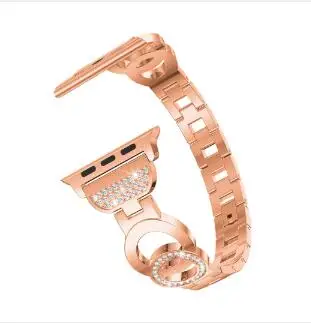 Rose gold Браслет pulseira из нержавеющей стали для Apple watch 38, 40, 44, 42 мм для iWatch, браслет, ремешок для часов cinturino для Apple watch 5, 4, 3, 2 - Цвет ремешка: Rose gold