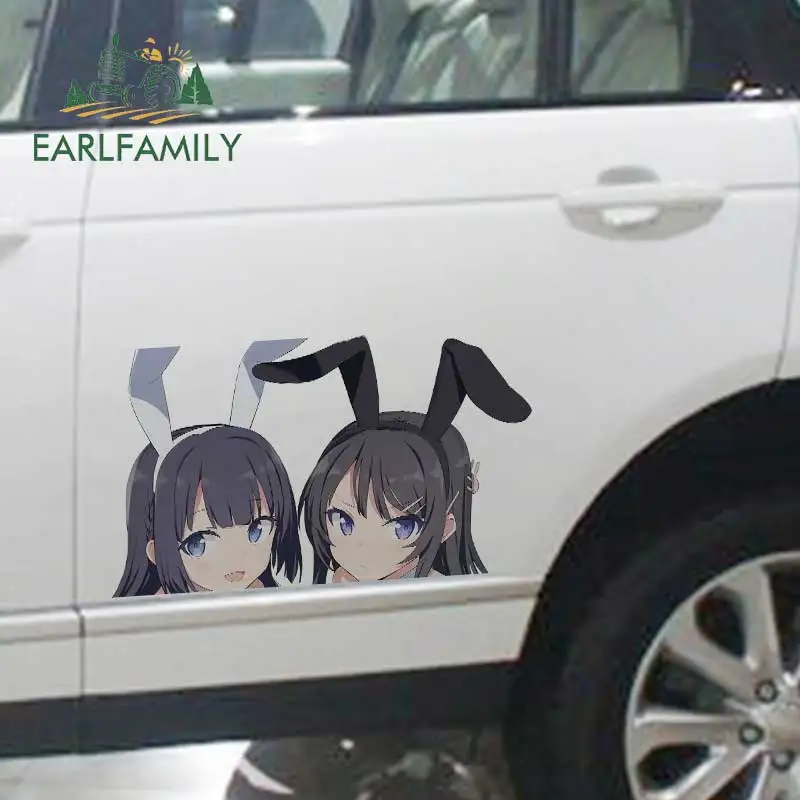 

EARLFAMILY 43cm x 26.8cm For Bunny Girl Car Stickers Waterproof Decal Vinyl Car Accessoires Anime Funny Sunscreen Decoration