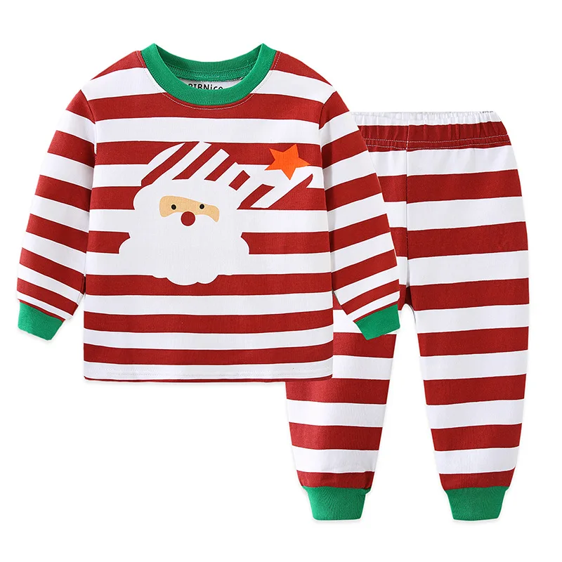 

Новинка 2021, детская одежда, одежда для девочек с Санта-Клаусом, хлопковый костюм с круглым вырезом и длинным рукавом