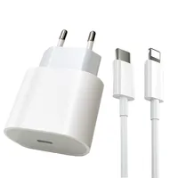 Зарядное устройство PD USB C 20 Вт для Apple iPhone 13 pro 12 11 8 7 ipad, сетевой адаптер с вилкой Стандарта США, зарядный кабель с портом PD типа C, быстрая заряд...