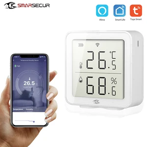 Датчик температуры и влажности Smarsecur Smart home Tuya WiFi, высокоточный датчик T  H с дисплеем