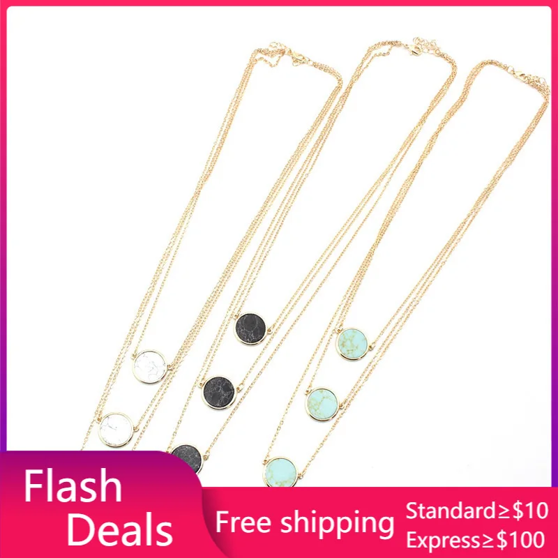 Ожерелье с кулоном из камня каллаит черного белого зеленого цвета Золотая