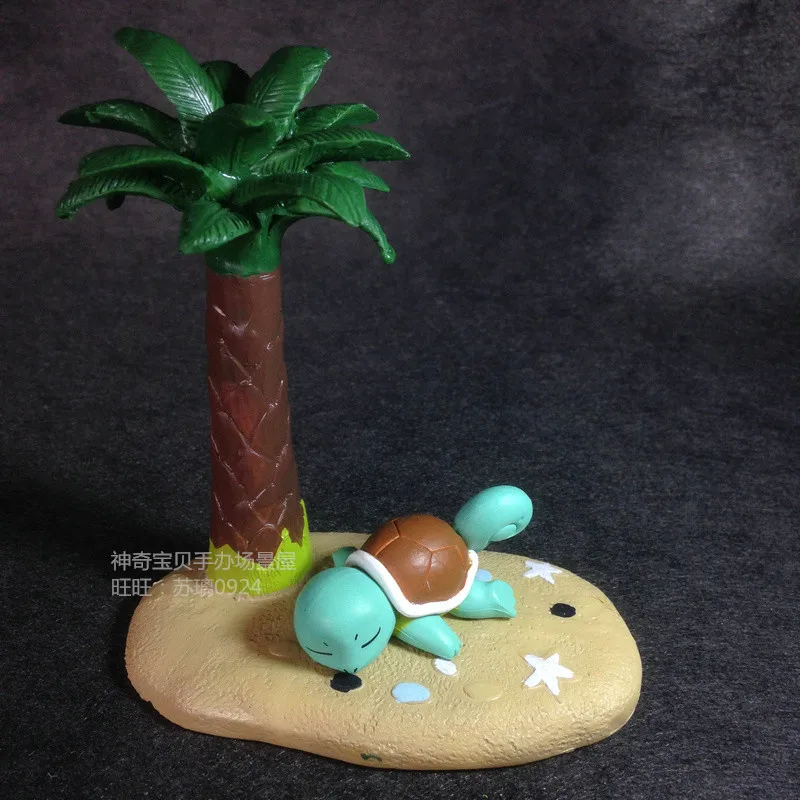 

Pokemon Good Night Sleep Figure Figurine Squirtle Pikachu Tree Hole Stump Platform DIY Scene Accessories Decoration Toy Gift