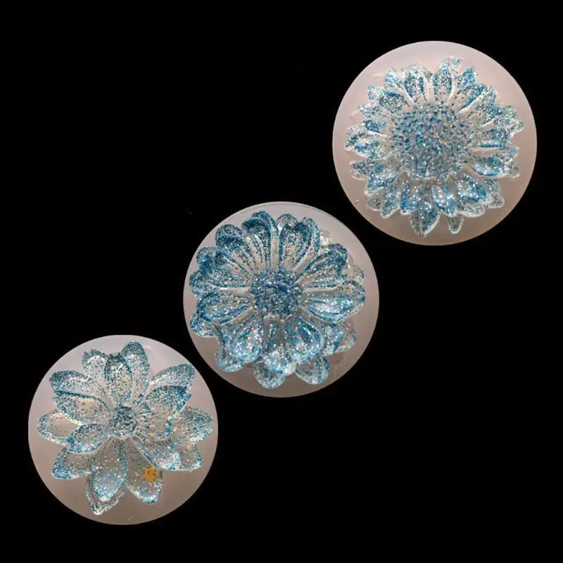 

4Pcs Flower Epoxy Resin Mold Kits Camellia Sunflower Rose Turnsole Silicone Mold Jewelry Making Charms DIY Silica Molds Crafts