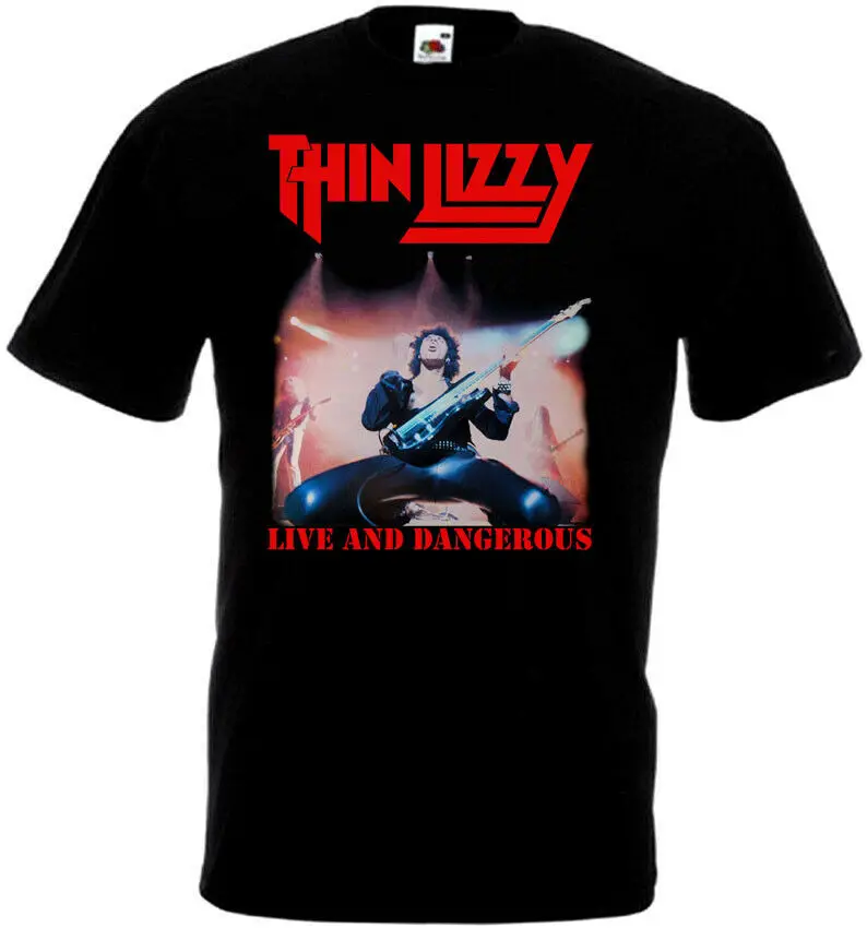 Тонкая футболка Lizzy Live And опасная V2 черная все размеры S 5Xl|Мужские футболки| |