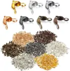 Концевые обжимные застежки для бижутерии, концевые застежки-коннекторы для шариковой цепи, принадлежности для поделок, 100 шт.лот, 4 х7 мм