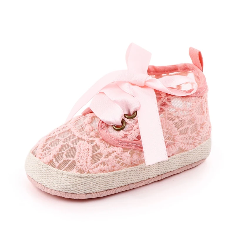 

Baby Hollow Lace Shoes Newborn Girls Classic Sports Sneakers Baby Boys First Walkers Shoes Soft Sole Anti-slip Floral Baby Shoes