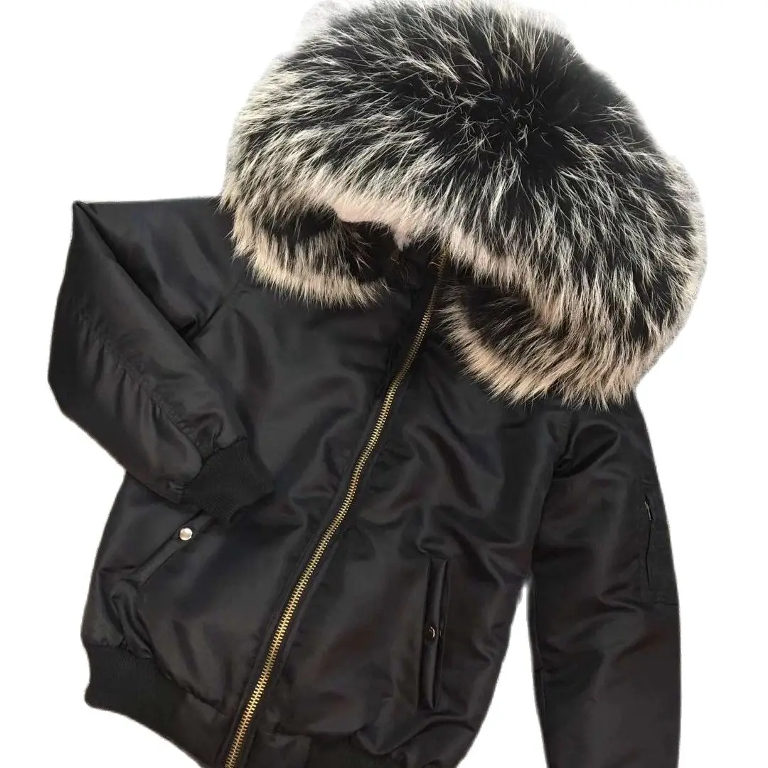

New Design Jacket With White Fur High Quality Blazer Coat For Men Black Bomber Jacket