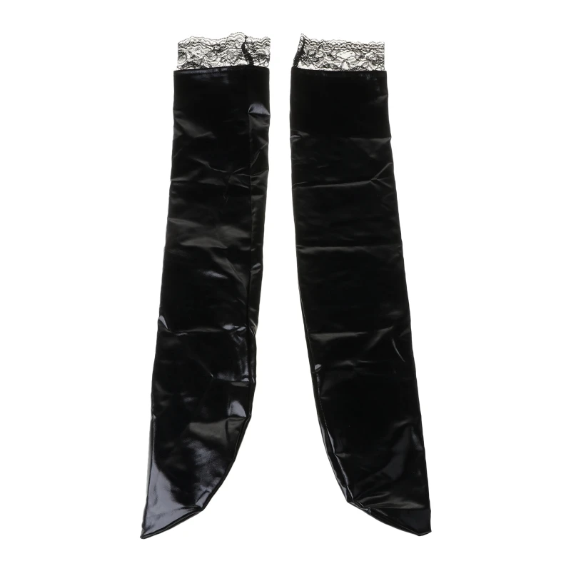 1 пара женской обуви пикантные модные длинные чулки из латексной резины