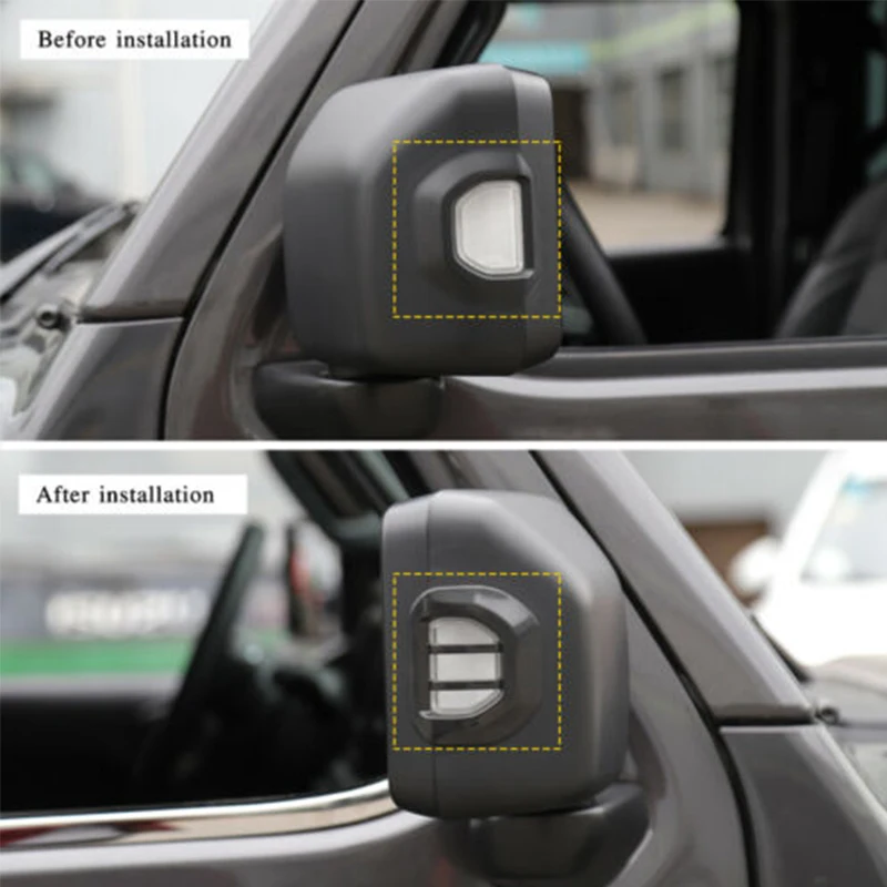 Пара зеркало заднего вида сигнальный светильник обшивка для Jeep Wrangler JL 2018 Черный