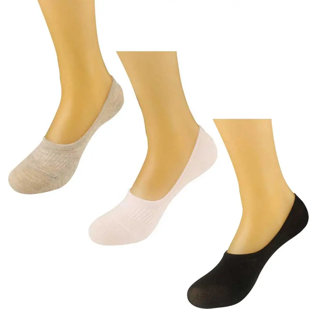 Носки-лодочки женские силиконовые невидимые хлопковые носки бесшовные девушки