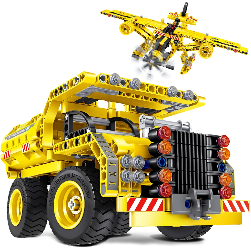 

Creative 2-In-1 High-Tech City Engineering Vehicle Truck Robot Excavator Tank Bulldozer Forklift Building Blocks Bricks Model