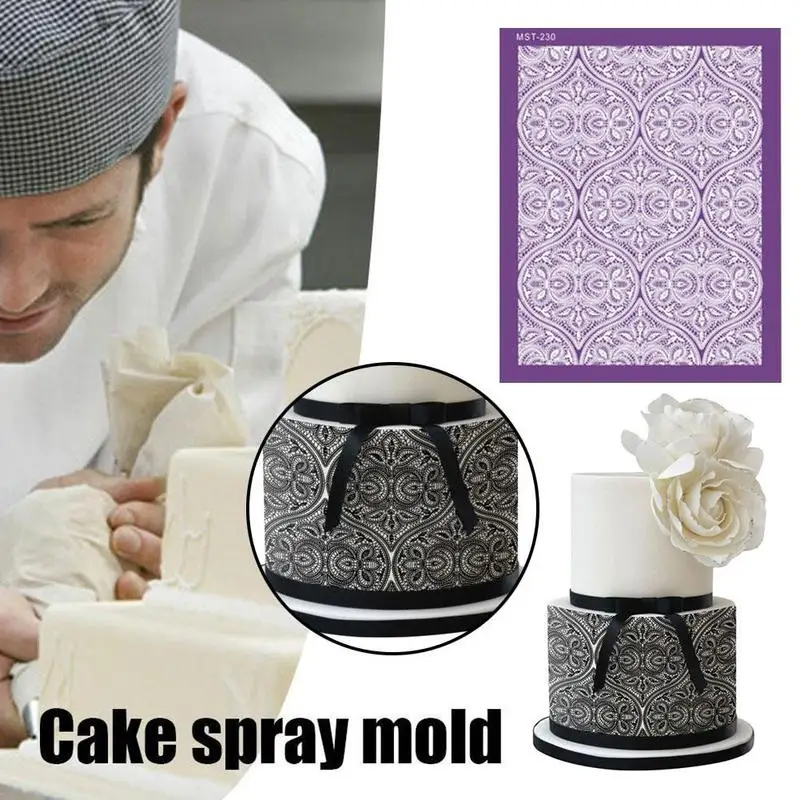 1 шт. Необычные кружевные трафареты для украшения торта на свадьбу или вечеринку