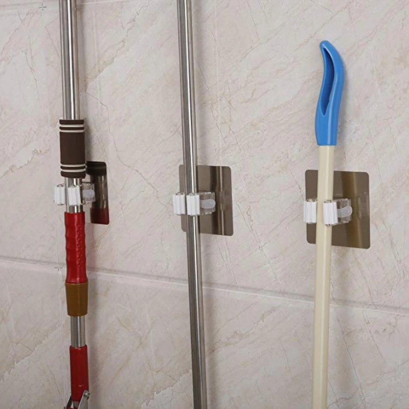 Универсальная самоклеящаяся настенный держатель швабры зубная щетка отель