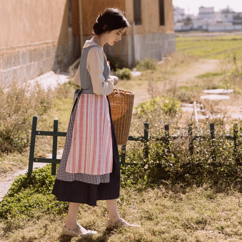 

2020 new fashion women's clothing Square Collar Vintage Patchwork dress women dresses