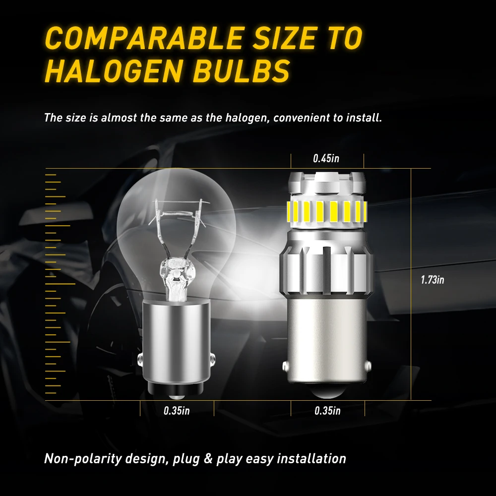 2x P21W led BAY15D BA15S белая 1200Lm светодиодный льная Светодиодная лампа P21/5W 1156 3030 4014SMD 6500K