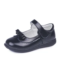 korean style girls fashion black students uk uniform shoes breathable flat princess bow leather splicing children shallow shoes
