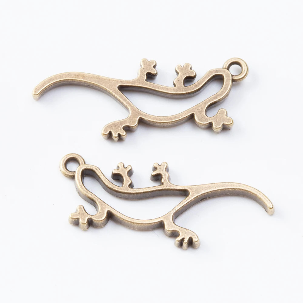 

120 pieces of retro gecko pendant zinc alloy pendant DIY European style jewelry making 7253