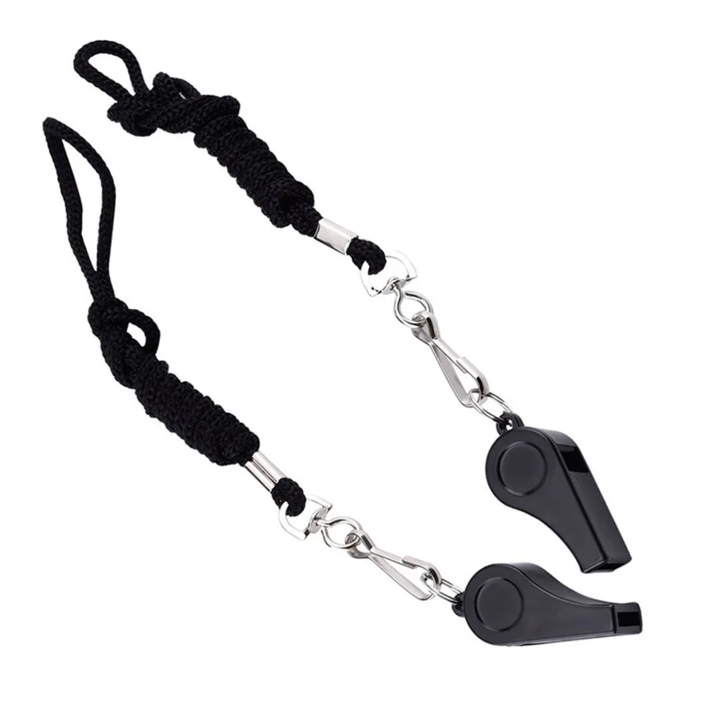 

2pcs Sports Training Whistles with Lanyard (Black)