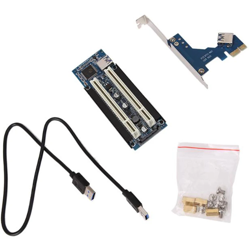 

Pci-E Express X1 To Dual Pci Riser Extend Adapter Card With 1M Usb3.0 Cable For Win2000/Xp/Vista/Win7/Win8/Linux