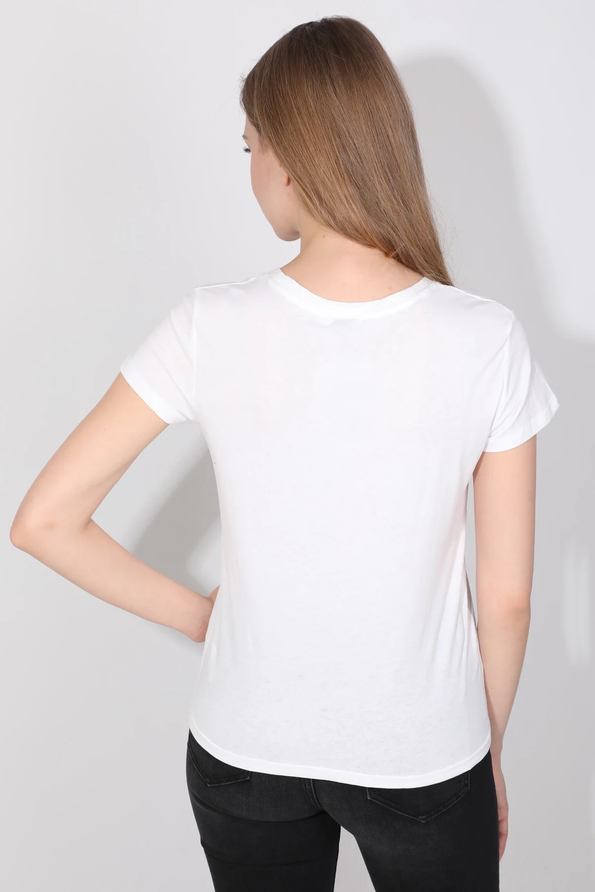 

Womens Crew Neck Printed T-shirt White