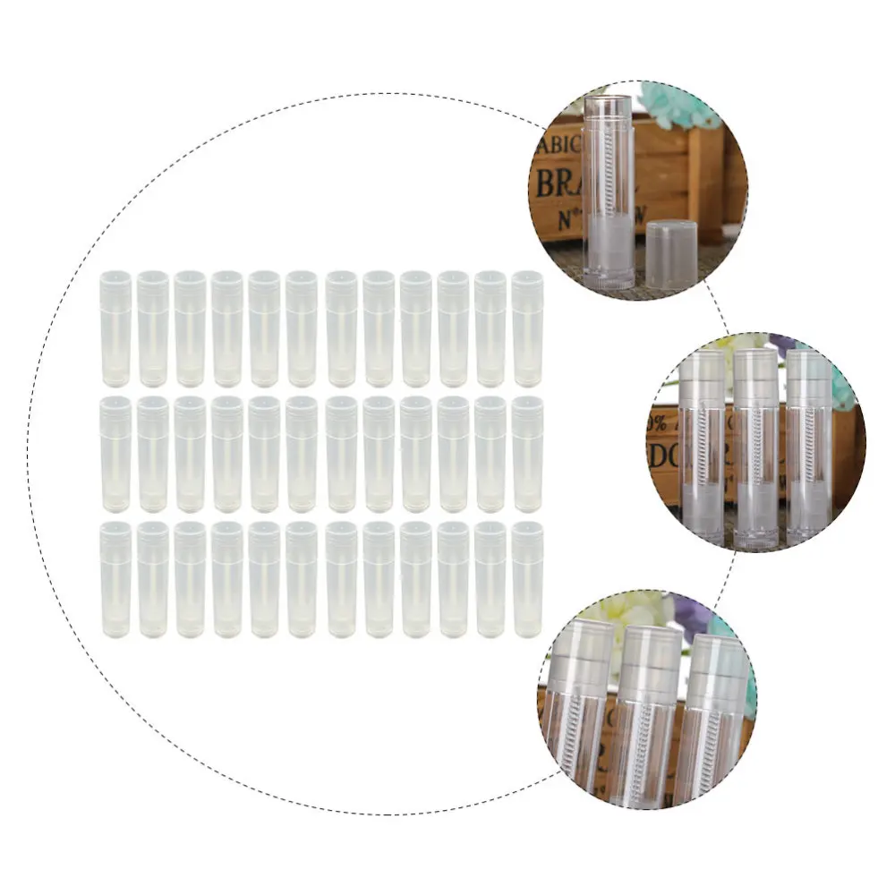 

60PCS DIY Lip Balm Tube with Lid Empty Lip Balm Container for DIY Cosmetic