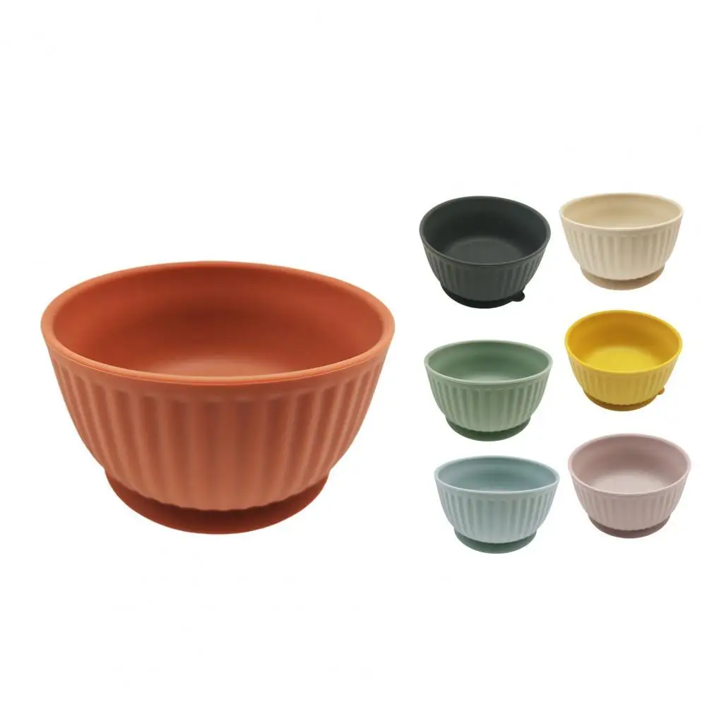 

Children Bowl Non-slip Bottom Large Capacity Dinnerware Silicone Baby Feeding Bowl for Toddler
