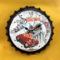 new york vintage beer cover style wall clock antique clock industrial country farmhouse style 14 inch quartz battery wall clock