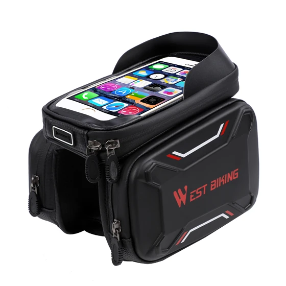 

Bike Bag Mountain Bike Front Beam Bag Hard Shell Waterproof Upper Tube BagTouch Screen Mobile Phone Bag Riding Equipment BagRack