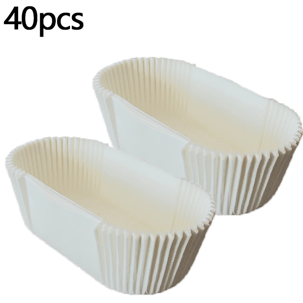 

White Rectangle Baking Cup Cupcake Liners Food Grade Paper Cup Cake Baking Cup Muffin Kitchen Cupcake Cases Cake Molds 40PCS