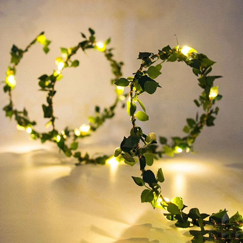 Ночной светильник с изображением зеленых листьев и s светодиодный Медь Фея