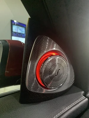 3D вращающийся светящийся твитер-динамик для Mercedes Benz W222 W205 W213 X253 GLC E S C, громкоговоритель с светодиодной подсветкой и звуковым тромбоном.