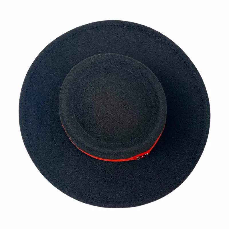 Шляпа Женская шерстяная в британском стиле ретро Осень-зима однотонная черная