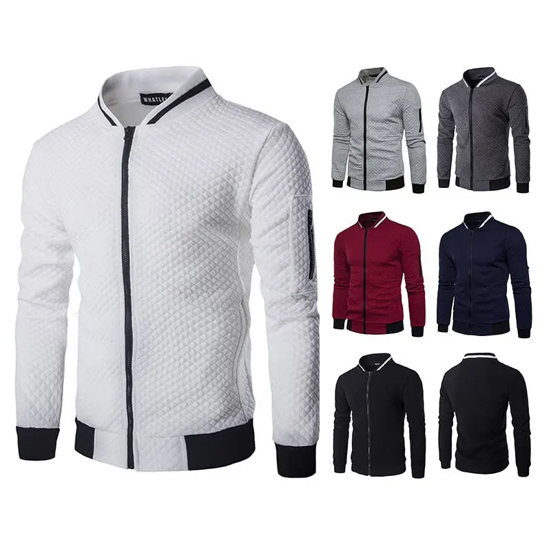 

KB New High Quality Plush Zip stand collar casual Jacket Men's Street Windbreaker Coat Men Hot Casual Outer Wear Thick
