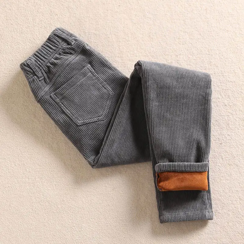 Женские вельветовые шаровары с высокой талией на осень и зиму бархатные плотные