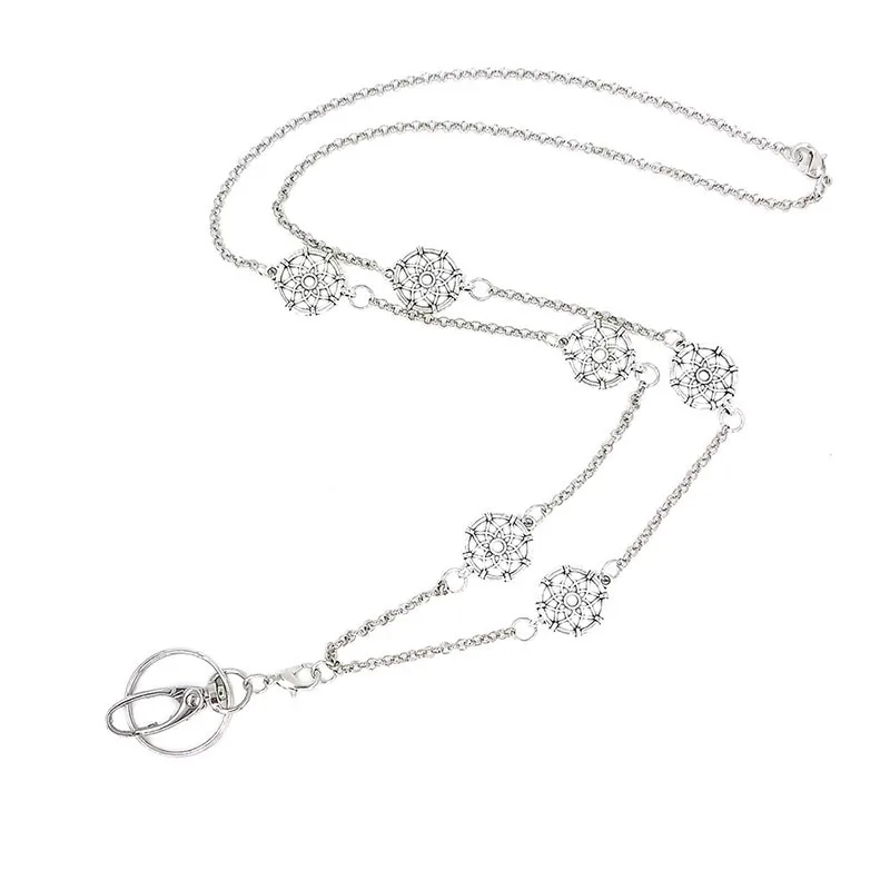

KURSHUNI Dreamcatcher Lanyard Necklace With Strong Chain for Women Keys ID Badges Holder Simple Long Necklaces For Employees