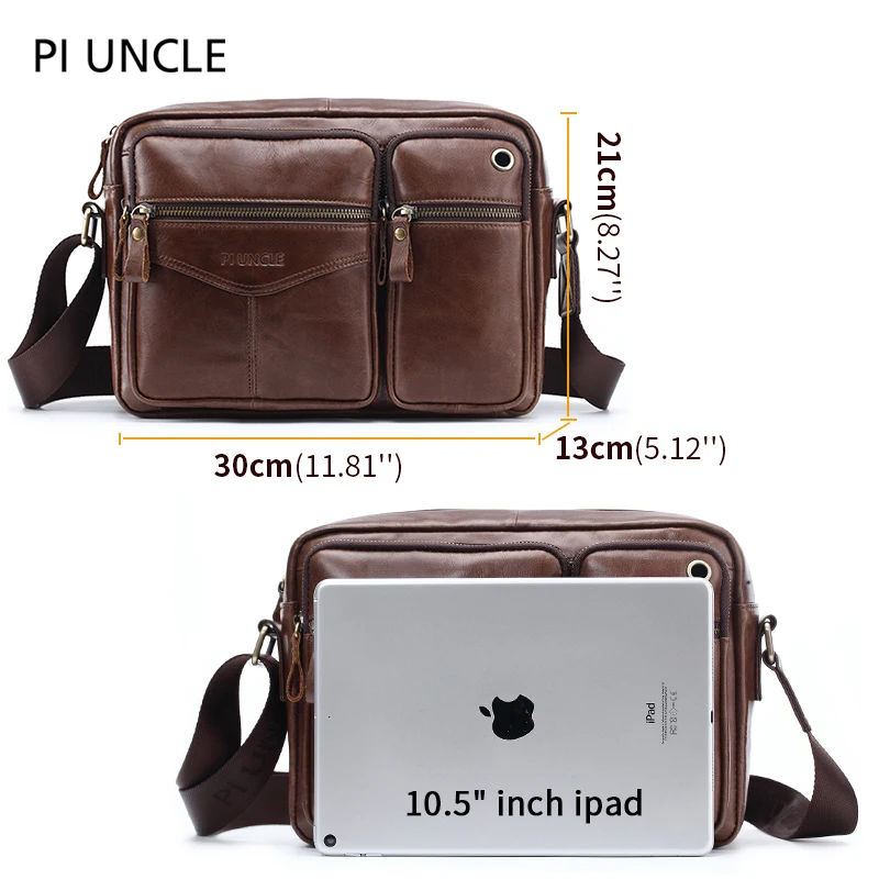 Портфель мужской из натуральной воловьей кожи мессенджер на плечо большая